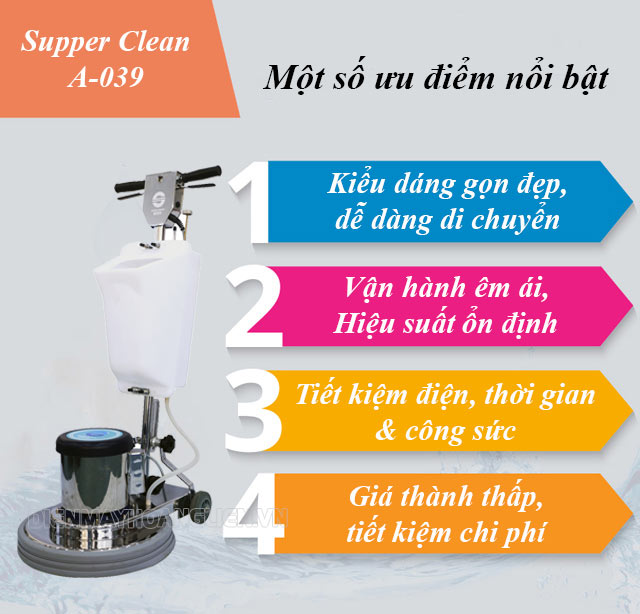 Những lý do nên sử dụng máy chà sàn Supper Clean A 039