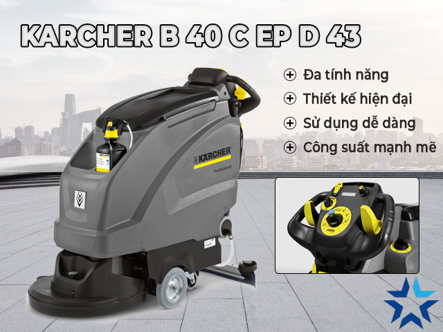 Đặc điểm nổi bật của máy chà sàn Karcher B 40 C Ep D 43