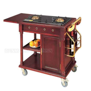 Xe đẩy bàn bếp di động bằng gỗ