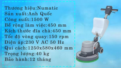 Máy chà sàn Numatic: Tính năng & giá của TOP 3 model nổi bật