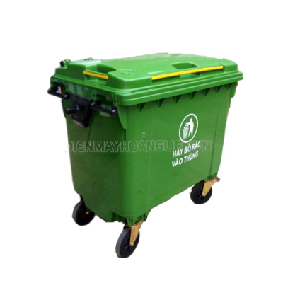 Thùng rác nhựa 660l có 4 bánh xe