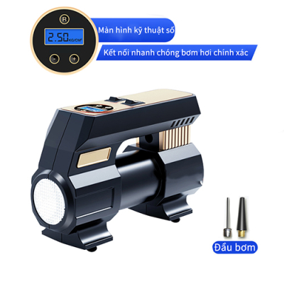 Máy bơm lốp 1 xi lanh cỡ lớn tốc độ cao GXE17 - Đồng hồ điện tử, cài thông số áp suất, tự ngắt, có đèn pin (Điện 12V)