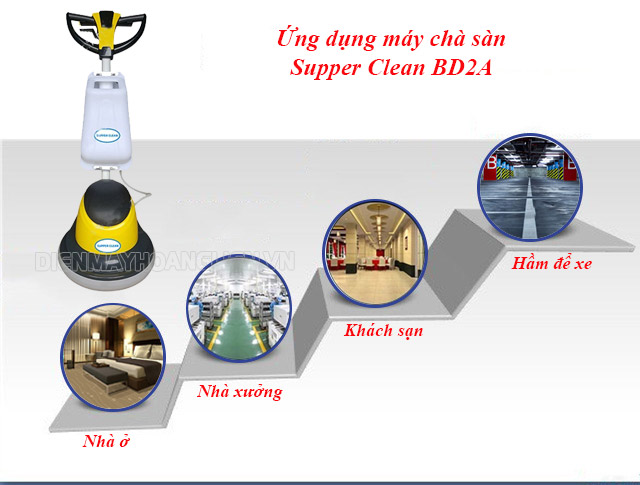 Những môi trường làm việc của máy chà sàn Supper Clean BD2A