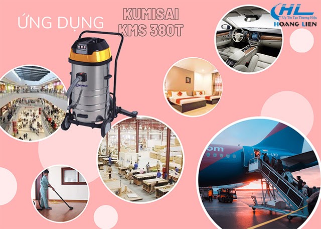 máy hút bụi công nghiệp Kumisai KMS 380T ứng dụng đa dạng