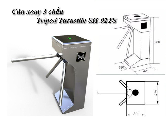 cửa xoay 3 chấu Tripod Turnstile SH-01TS
