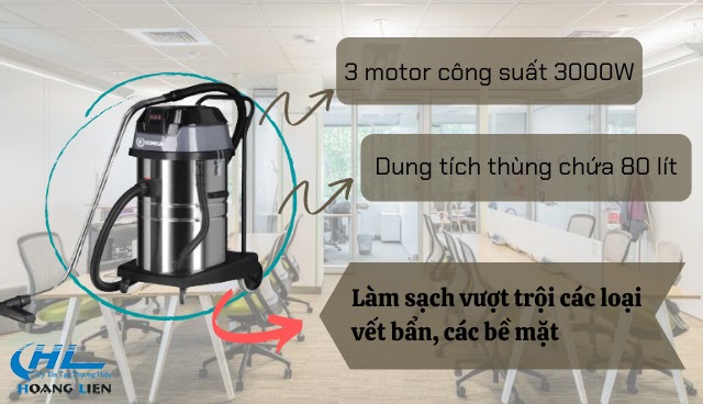 máy hút bụi công suất lớn Kumisai KMS-503 có hiệu năng làm sạch cao