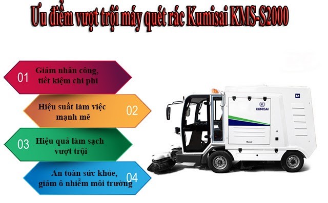Ưu điểm máy quét rác Kumisai KMS-S2000