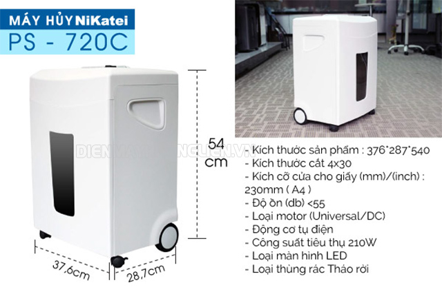 máy hủy Nikatei PS-720C cho văn phòng