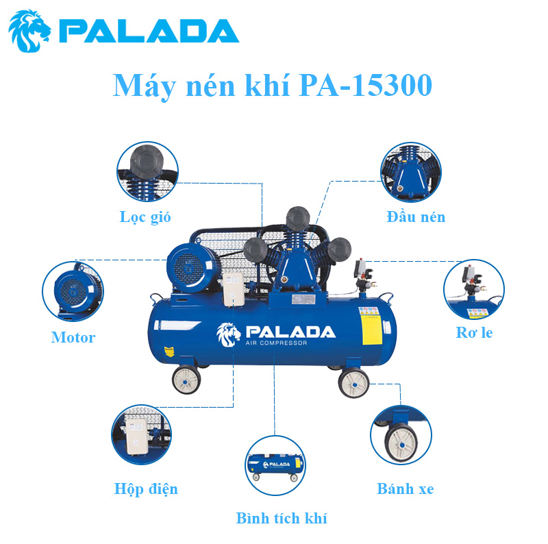 Chi tiết bộ phận máy nén khí Palada PA-15300