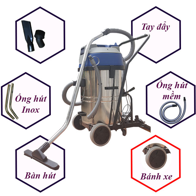 Cấu tạo máy hút bụi nước công nghiệp Palada PD60-3