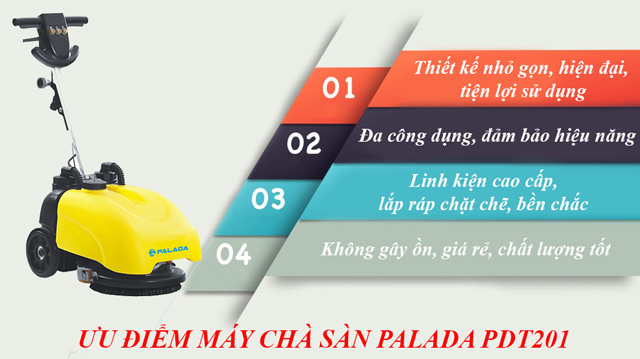 Ưu điểm vượt trội của máy chà sàn Palada PDT201