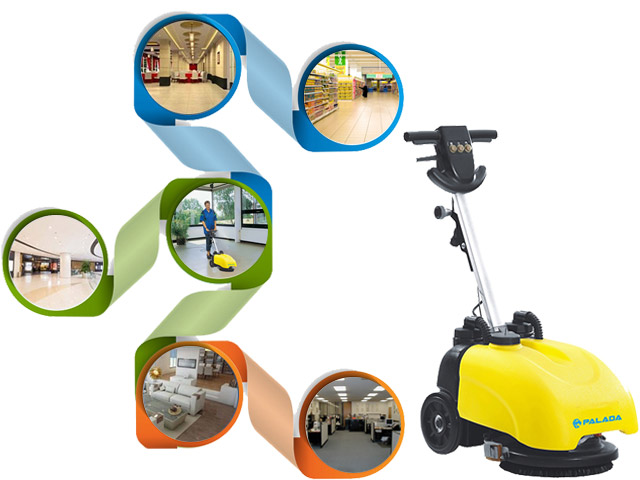Máy chà sàn mini Palada PD T201 được ứng dụng tại nhiều nơi