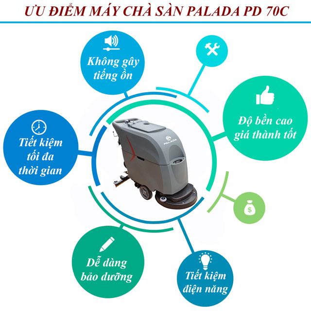 ưu điểm của máy chà sàn Palada PD 70C