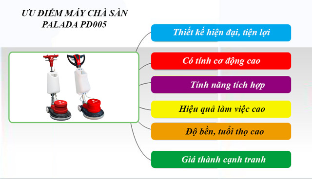 ưu điểm của máy chà sàn palada PD 005