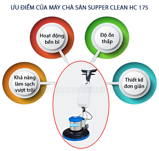 ưu thế của máy chà sàn Supper Clean HC 175