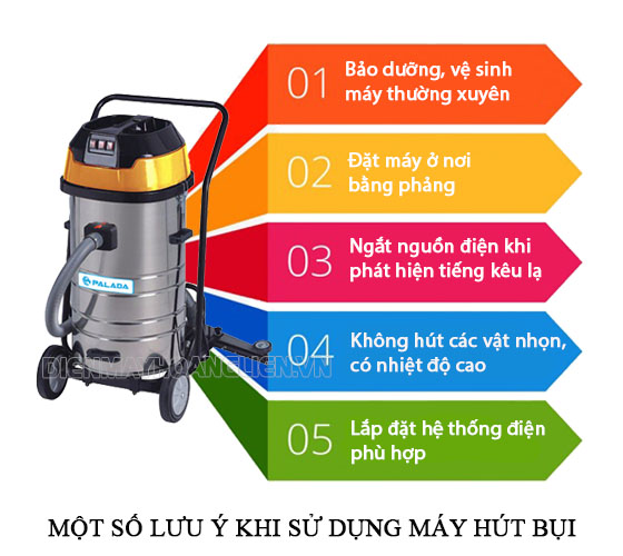 lưu ý khi sử dụng máy hút bụi hút nước