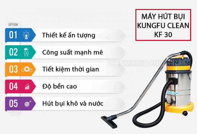 ưu điểm của máy hút bụi giá rẻ Kungfu Clean KF 30