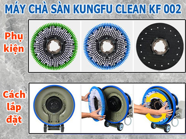 Phụ kiện của model Kungfu Clean KF-002 và cách lắp đặt