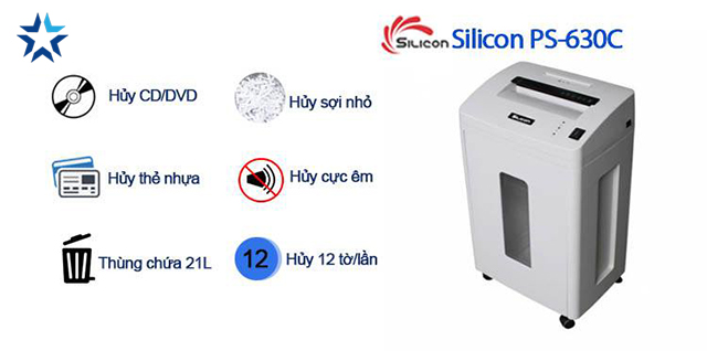 giá máy hủy tài liệu silicon ps 630c