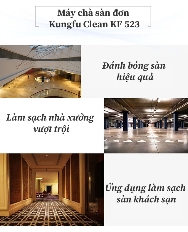 Kungfu Clean KF 523 được ứng dụng trong nhiều không gian