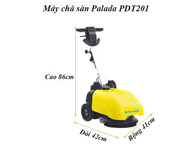 Kích thước máy chà sàn liên hợp mini Palada PD T201