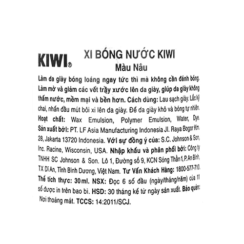 Xi nước bóng & bảo vệ Kiwi màu nâu 75ml