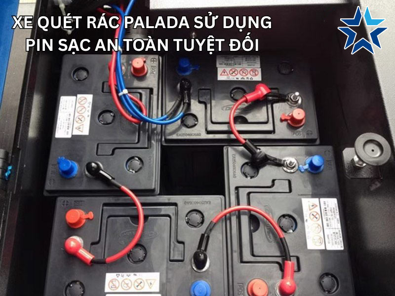 bình ắc quy của xe quét rác Palada