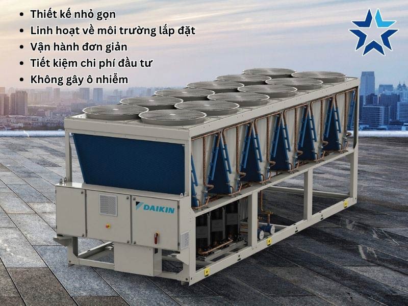 đặc điểm của chiller giải nhiệt gió