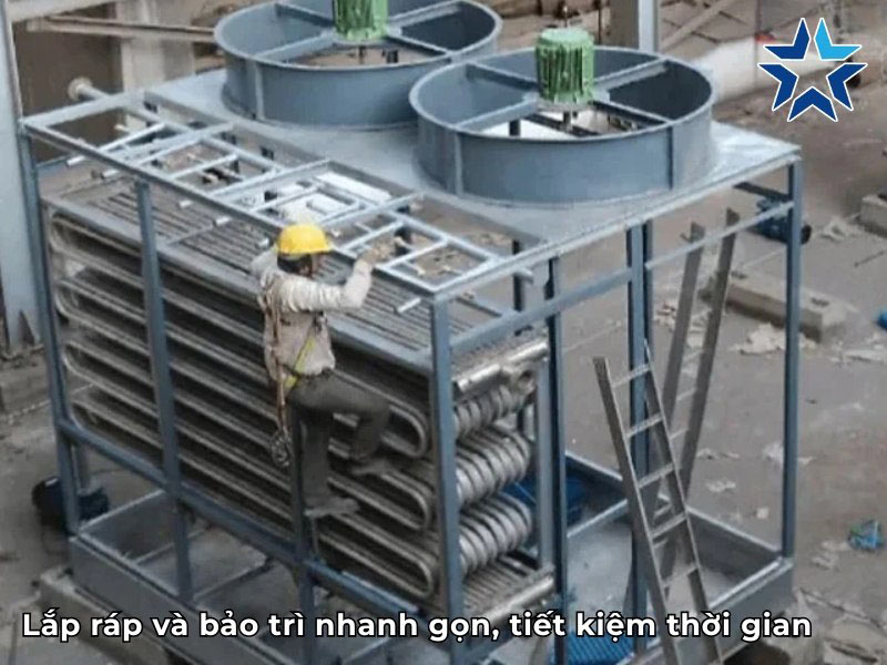 lắp đặt tháp giải nhiệt kín