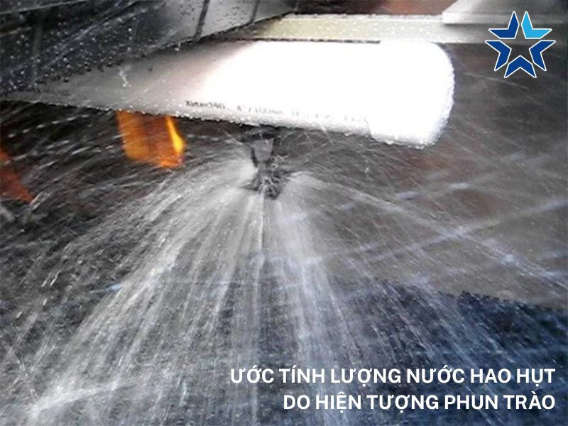 tính lượng nước hao hụt do phun trào