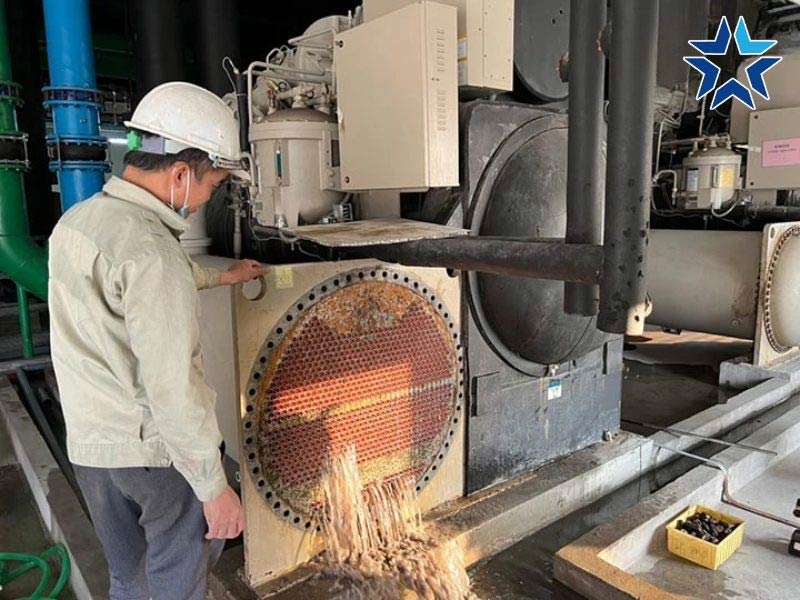 khử khuẩn đường ống bị cau cắn