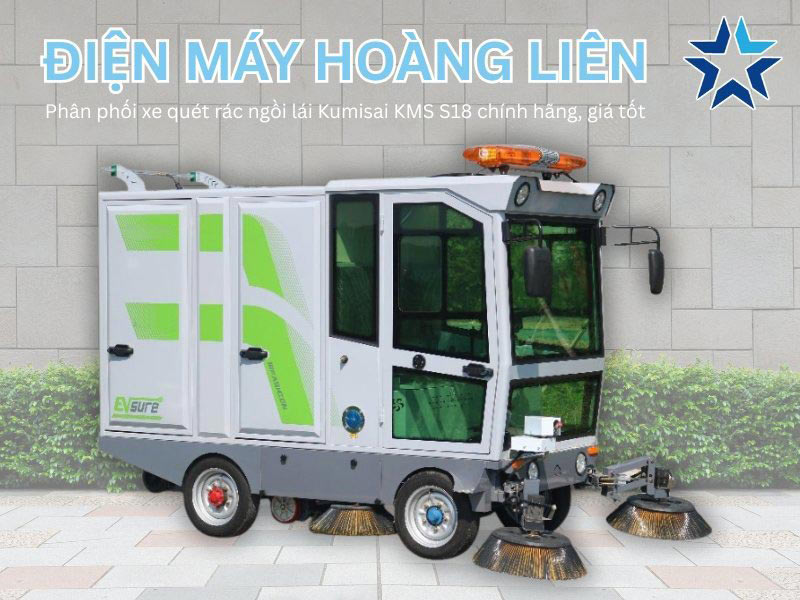 Hoàng liên bán xe quét rác ngồi lái Kumisai KMS S18 giá rẻ