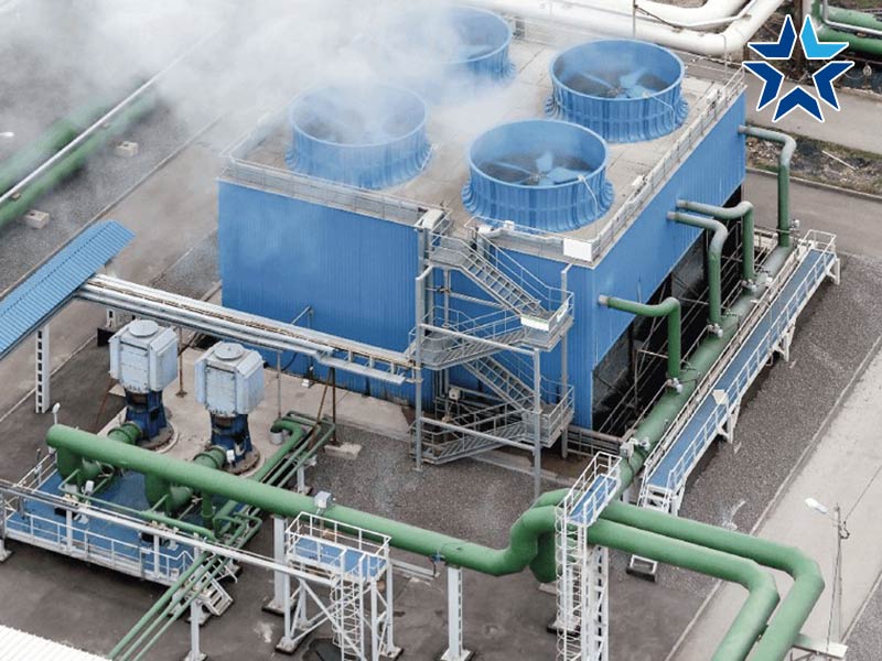 tháp giải nhiệt bị thất thoát hơi nước nhiều