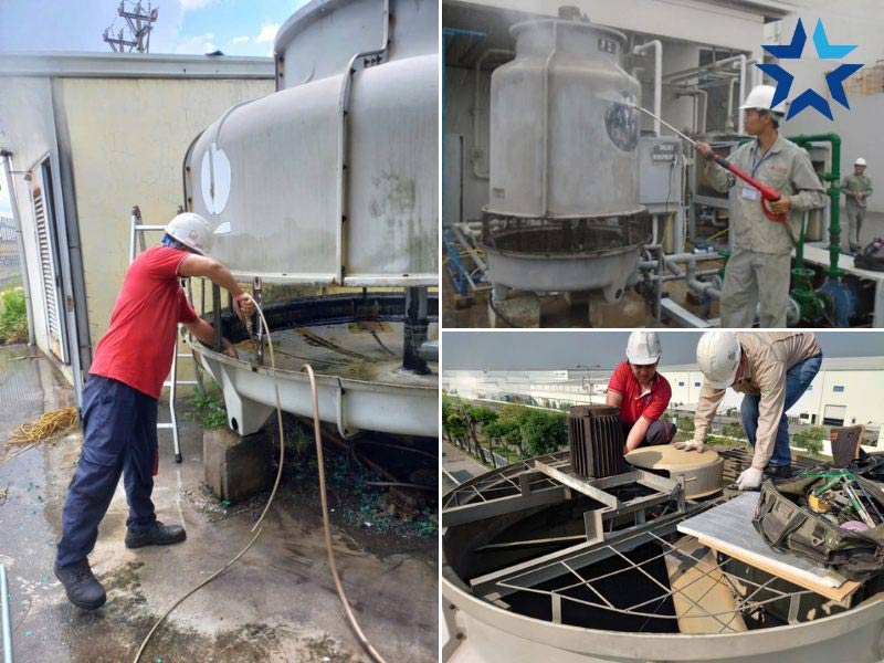 vệ sinh tháp giải  nhiệt