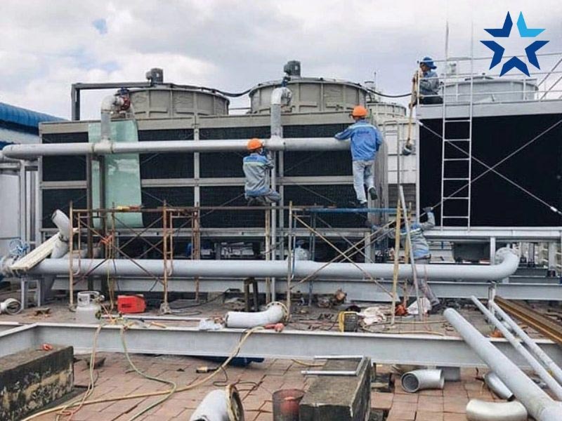 lắp đặt tháp giải nhiệt