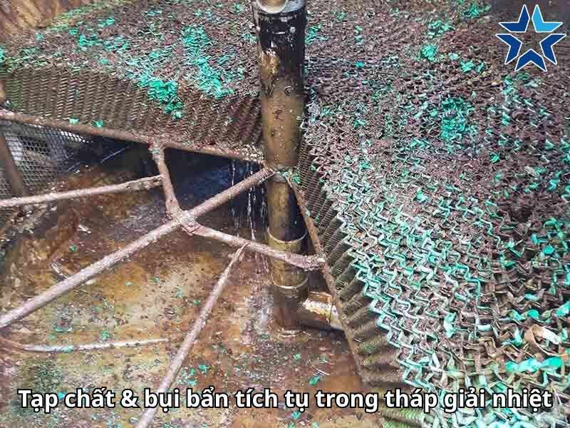 nước tháp giải nhiệt có nhiều tạp chất, bụi bẩn