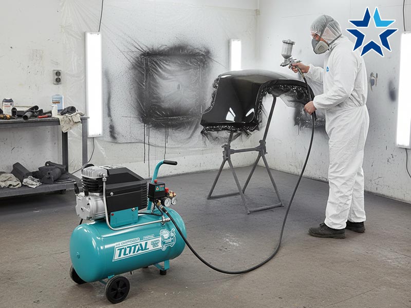 Ứng dụng máy nén khí Total phun sơn