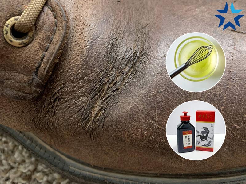 Cách phục hồi giày da bị nứt, nổ, trầy xước bằng lòng trắng trứng và mực tàu