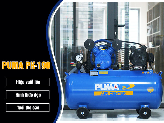 Máy nén khí Puma PK-190(1HP) sở hữu nhiều ưu điểm thu hút khách hàng