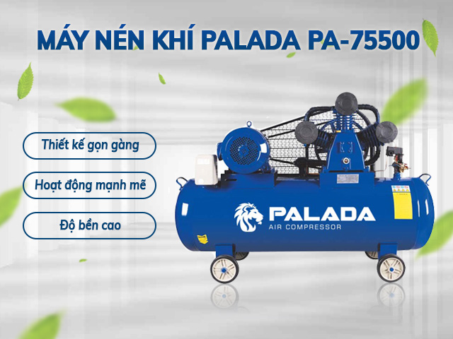 Kiểu dáng của máy nén khí Palada PA-75500 khá gọn