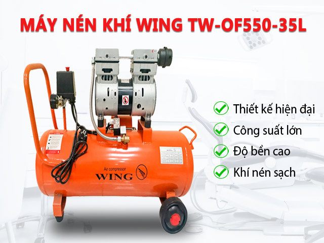 máy nén khí không dầu giảm âm Wing TW-OF550-35L