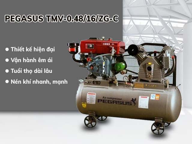 ưu điểm máy nén khí dây đai PEGASUS TMV-0.48/16/ZG-C