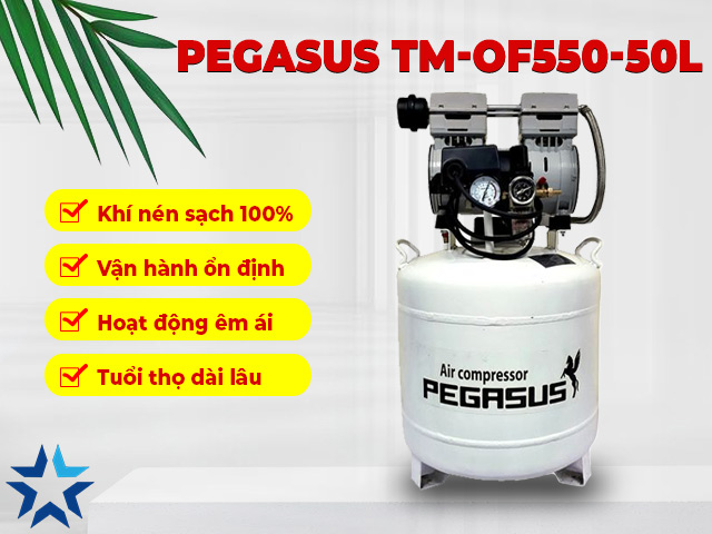 máy nén khí không dầu Pegasus TM-OF550-50L
