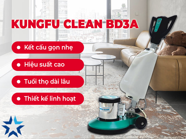 Máy chà sàn Kungfu Clean BD3A sở hữu nhiều ưu thế nổi bật