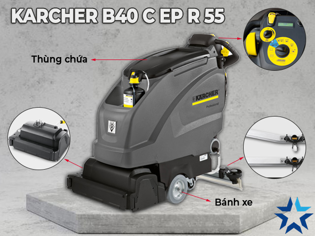 Một số chi tiết máy chà sàn công nghiệp Karcher B 40 C Ep R 55