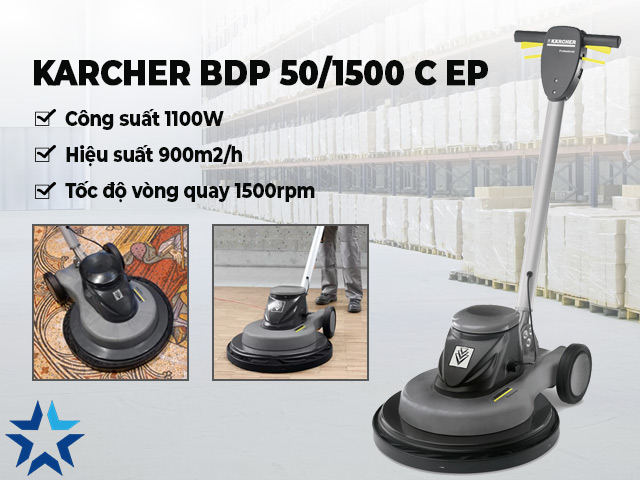 Thông số máy đánh bóng sàn nhà công nghiệp Karcher BDP 50/1500