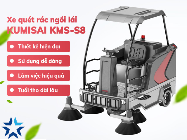 Model xe quét rác ngồi lái Kumisai KMS-S8.