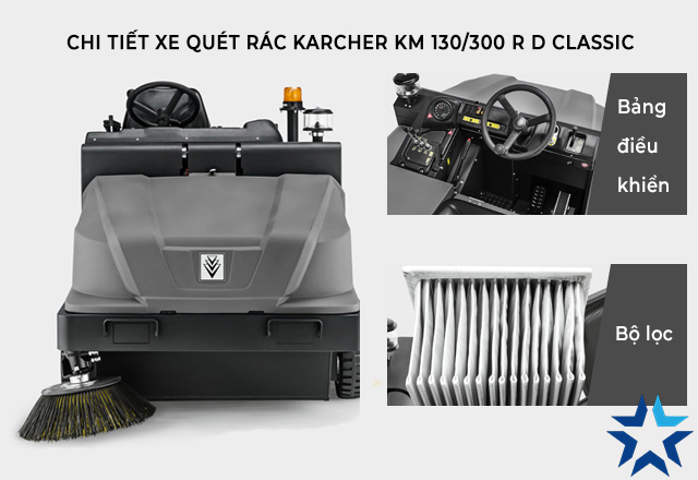 Xe quét rác ngồi lái Karcher KM 130/300 R D Classic