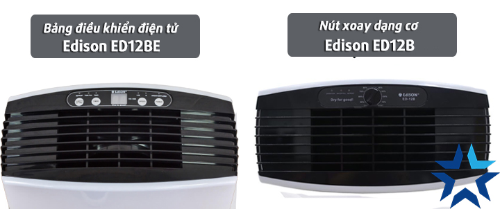 Sự khác biệt về bảng điều khiển trên máy hút ẩm Edison ED-12BE và Edison ED-12B