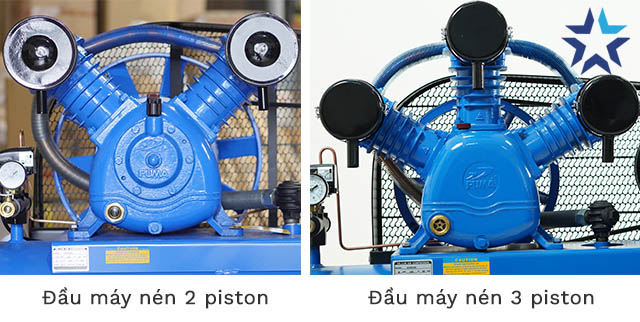 Hình ảnh đầu máy nén khí 2 piston và 3 piston của hãng Puma